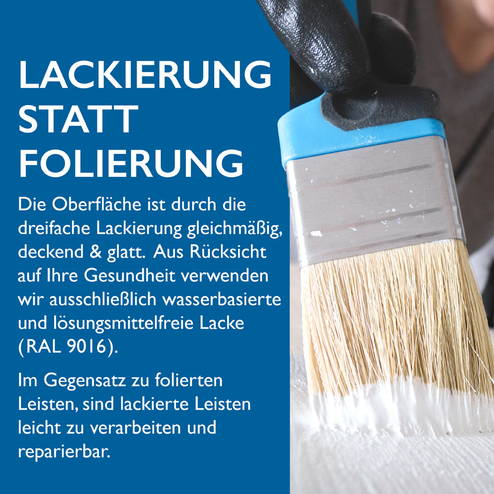 Sockelleiste MDF, weiß, 16x58x2440 mm, Cube-Profil