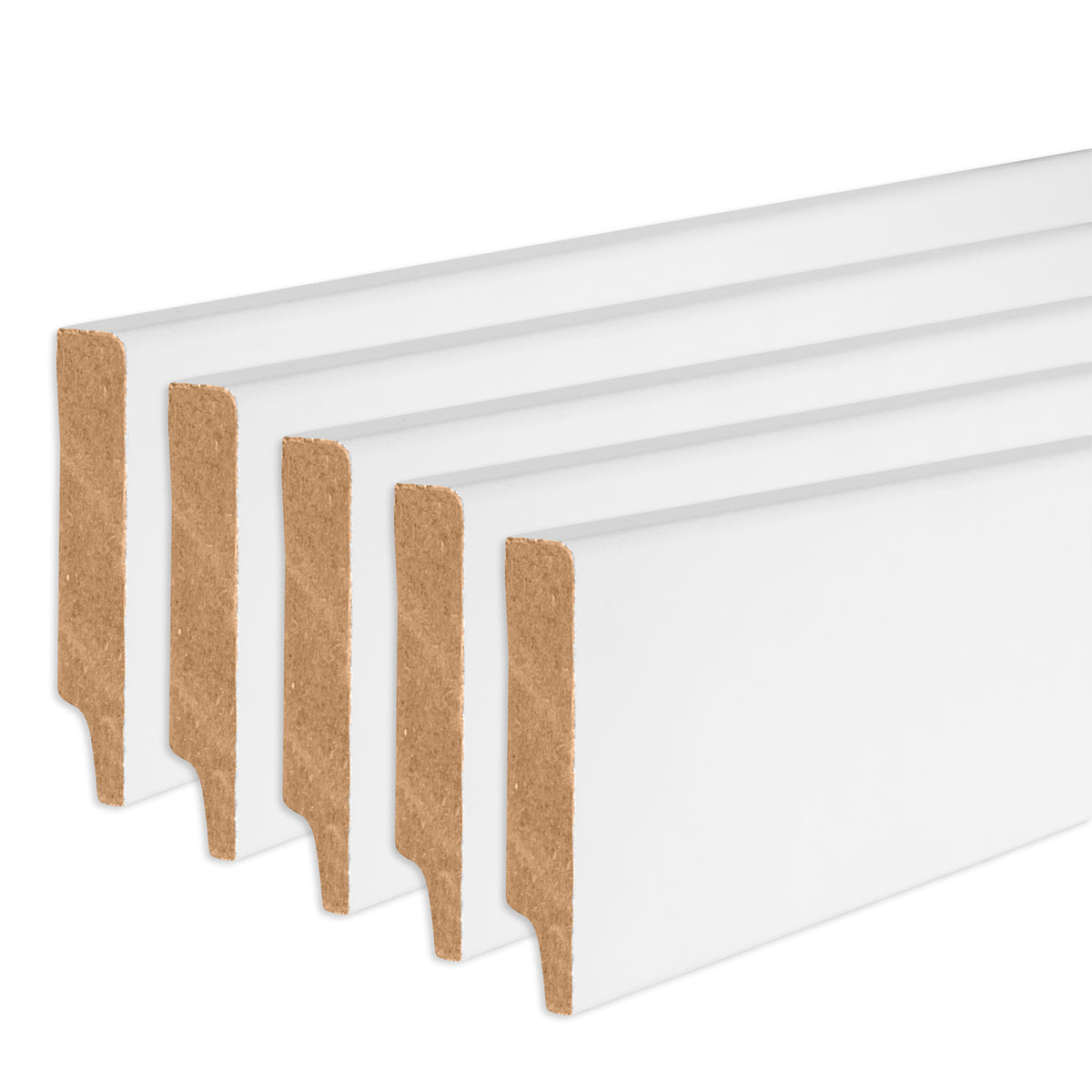 Sockelleiste MDF, weiß, 12x68x2440 mm, Cube-Profil