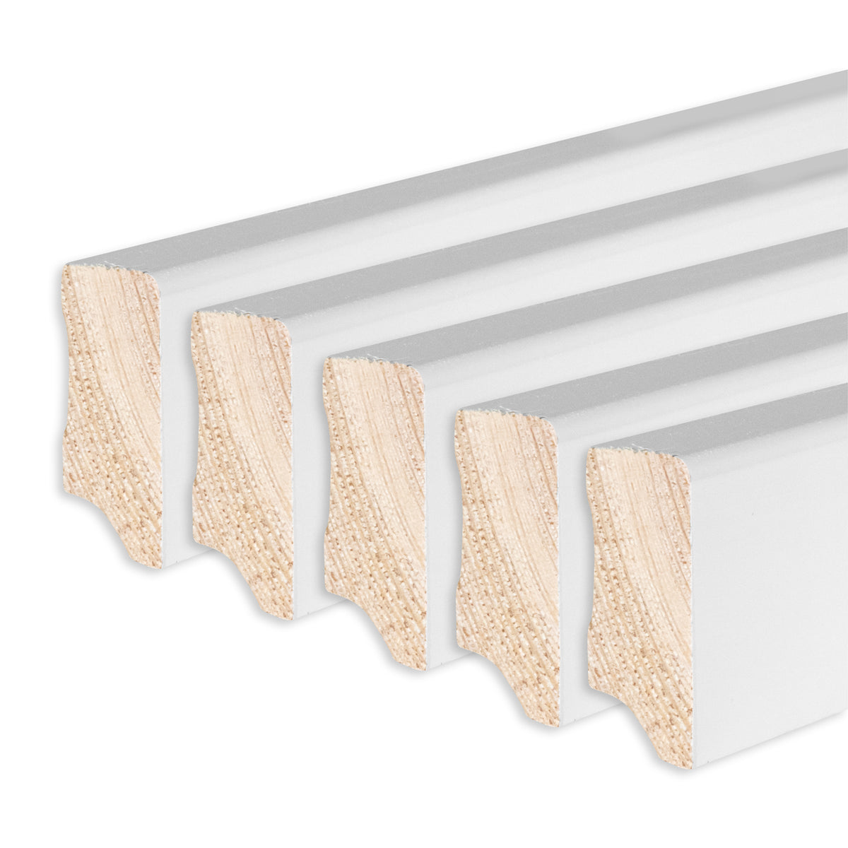 Sockelleiste Kiefer, weiß, 16x40x2400 mm, Cube-Profil