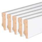 Sockelleiste Kiefer, weiß, 16x58x2400 mm, Cube-Profil