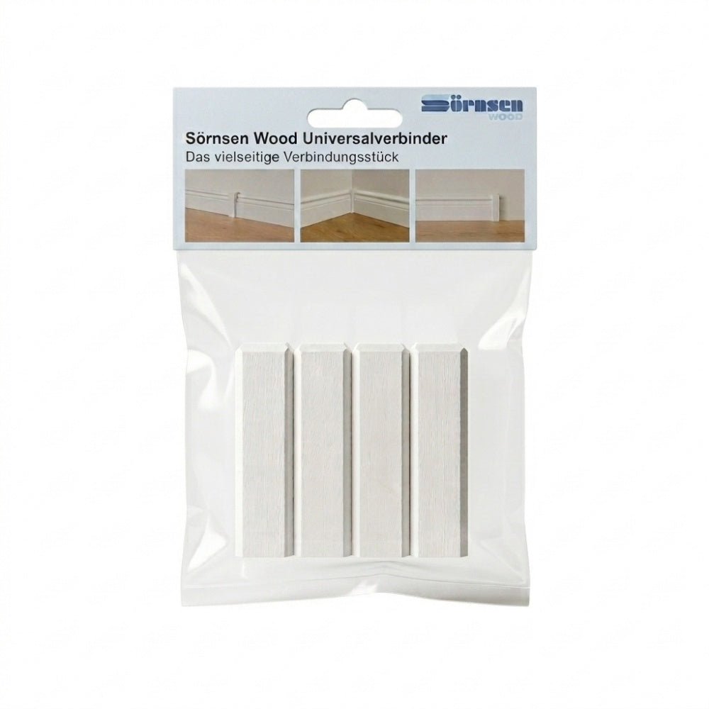 4x Universalverbinder, weiß, 18x18x65 mm