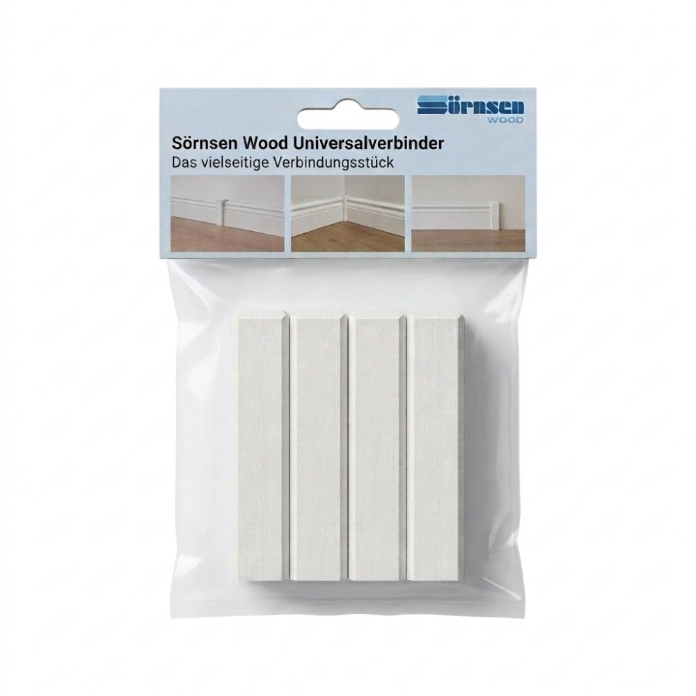 4x Universalverbinder, weiß, 18x18x85 mm