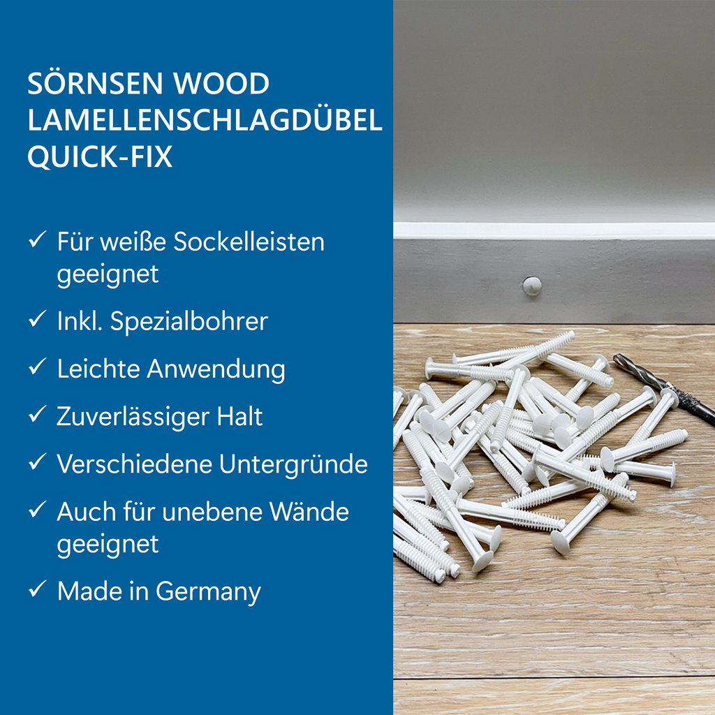 40er Set Quick-Fix Lamellenschlagdübel, Kunststoff