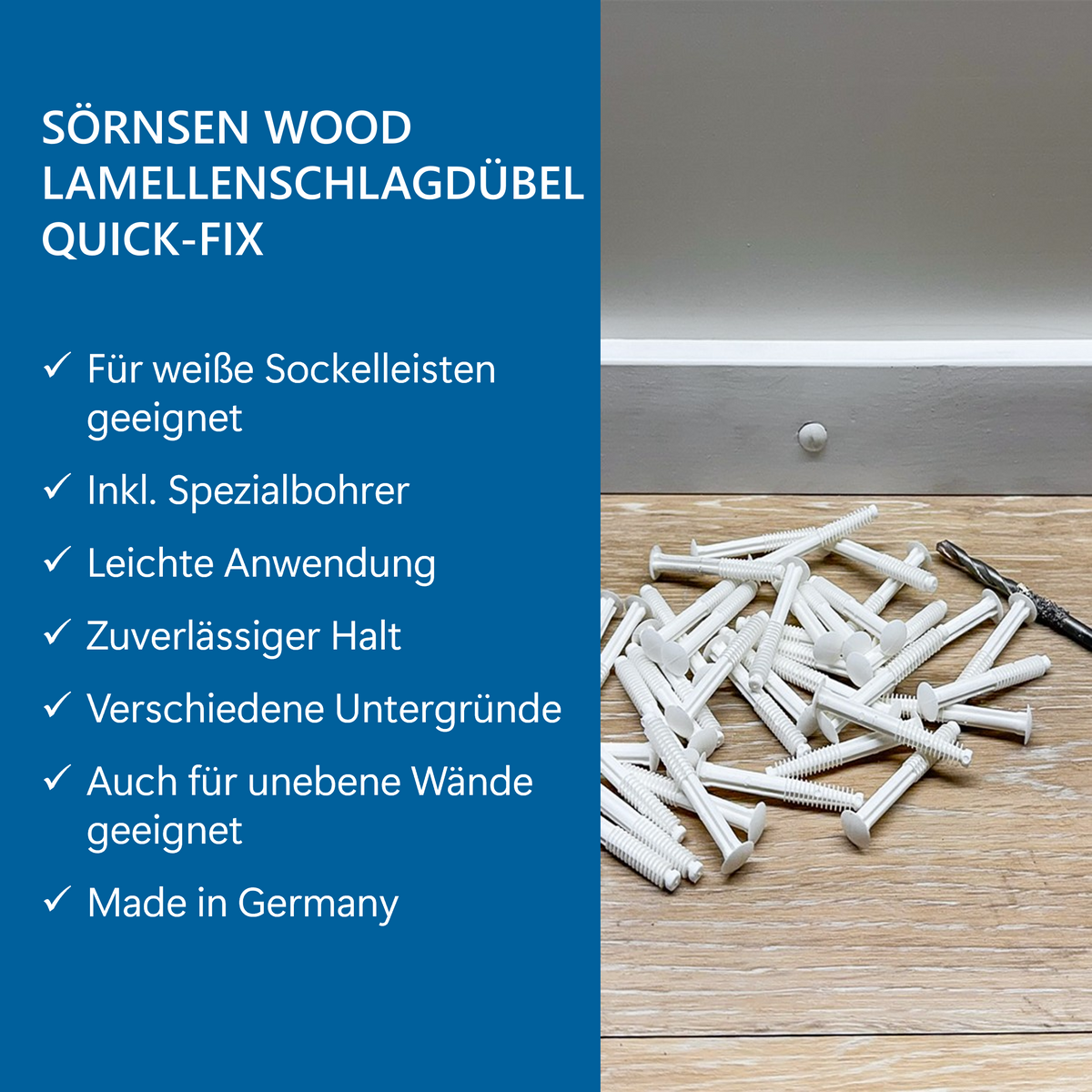40er Set Quick-Fix Lamellenschlagdübel, Kunststoff