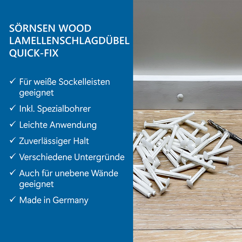 40er Set Quick-Fix Lamellenschlagdübel, Kunststoff