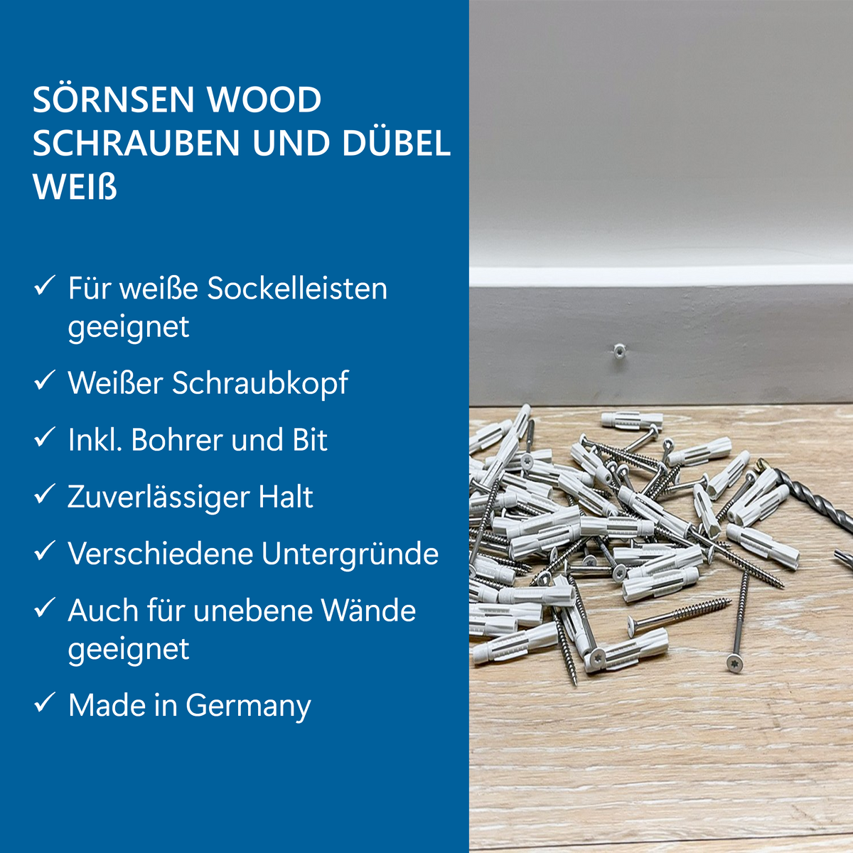 40er Schrauben-Set zur Montage (Torx), Edelstahl mit weißen Köpfen