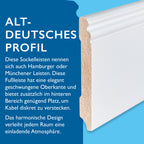 Sockelleiste Kiefer, weiß, 16x115x2400 mm, Altdeutsches Profil