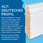 Sockelleiste Kiefer, weiß, 16x80x2400 mm, Altdeutsches Profil