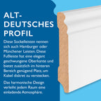 Sockelleiste MDF, weiß, 16x95x2440 mm, Altdeutsches Profil