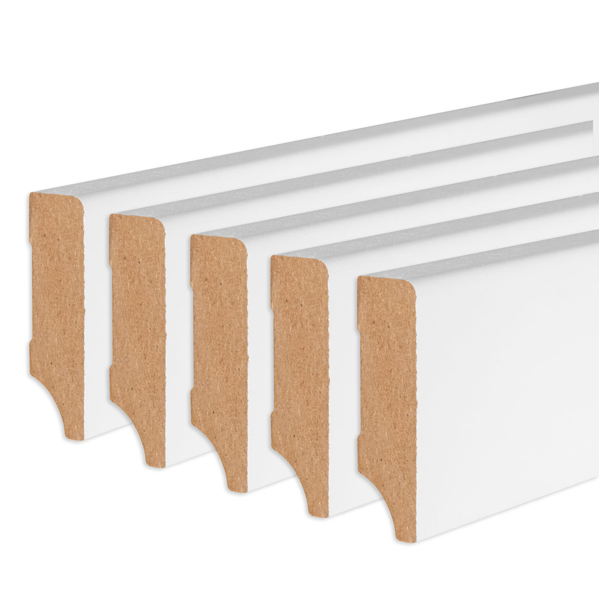 Sockelleiste MDF, weiß, 16x58x2440 mm, Cube-Profil