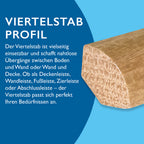 Sockelleiste Eiche, natur matt, 14x14x2400 mm, Viertelstab